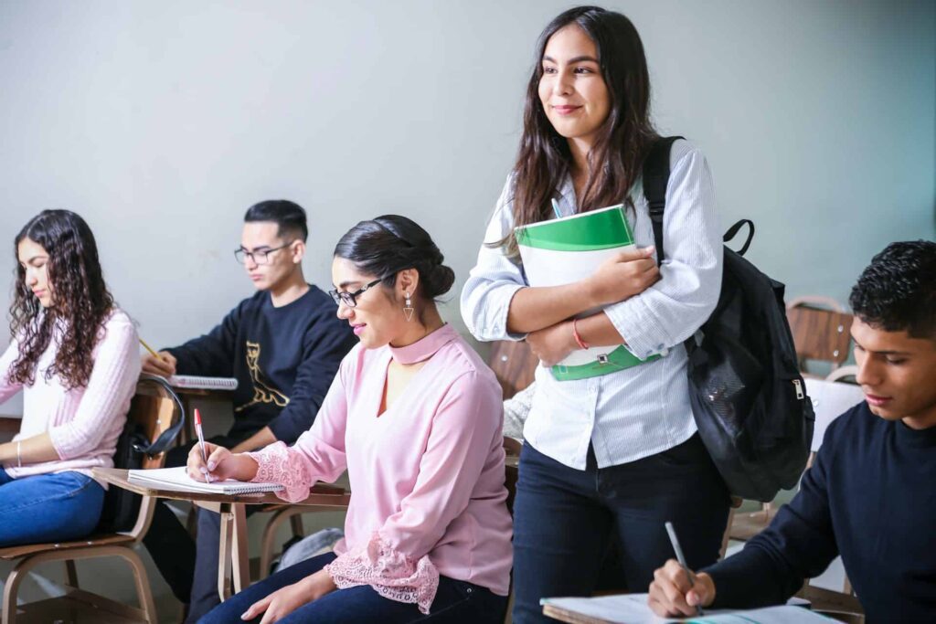 Classroom of university students.