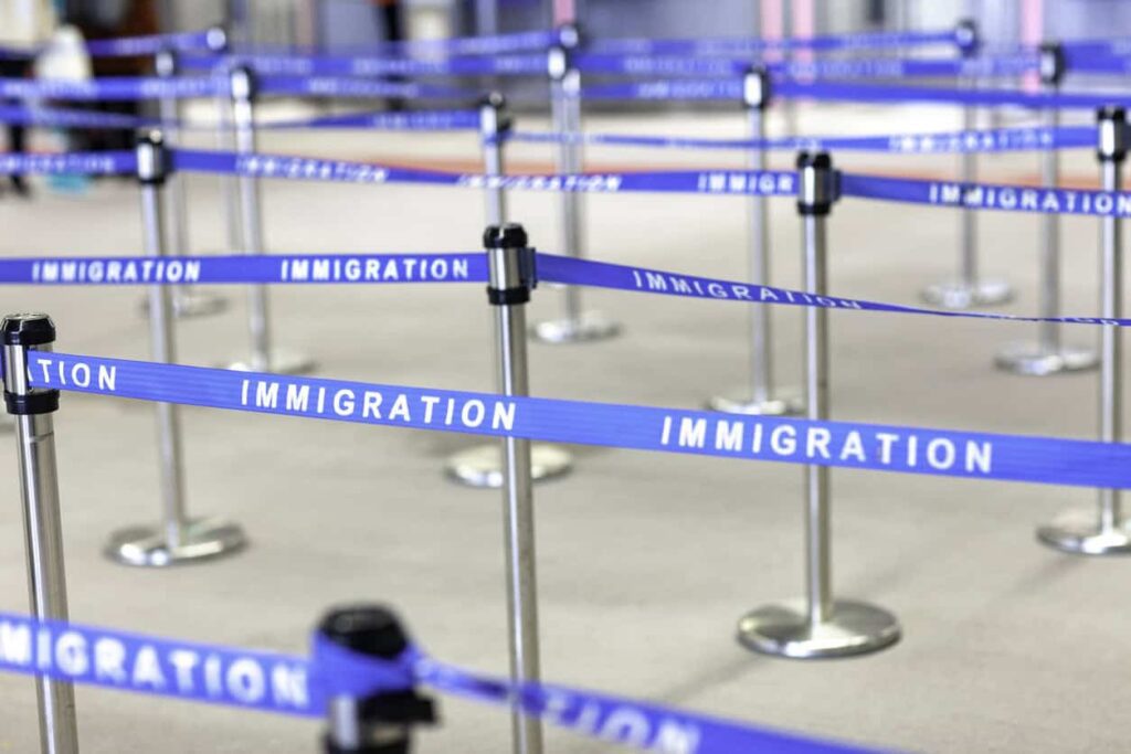 Immigration board line