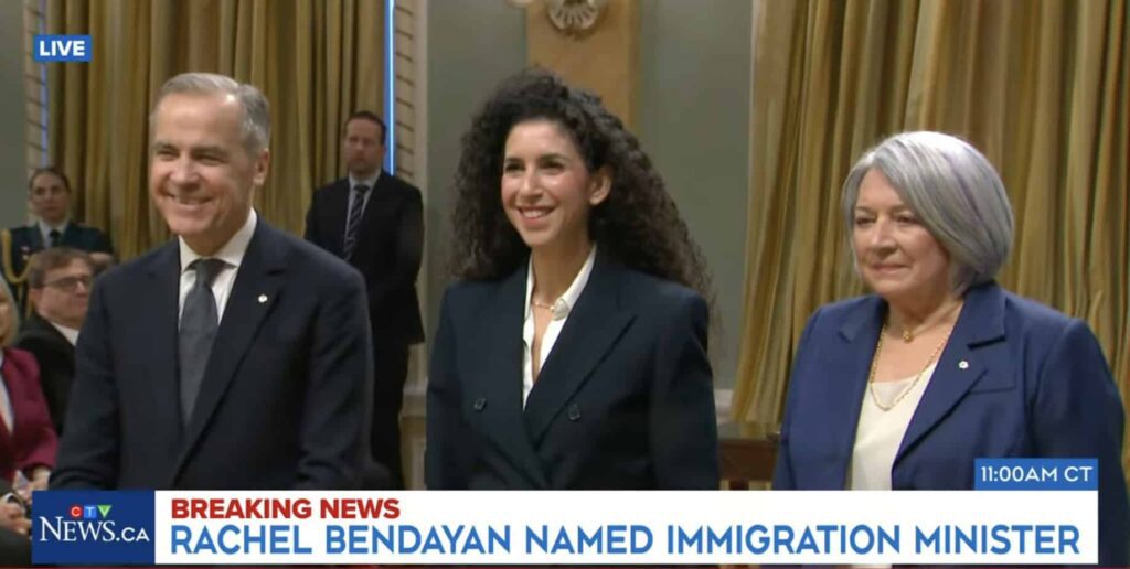 Canada's new immigration minister, Rachel Bendayan, with new prime minister Mark Carney.