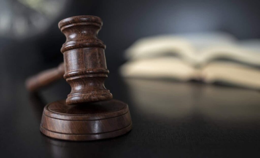 Wooden judge's gavel.