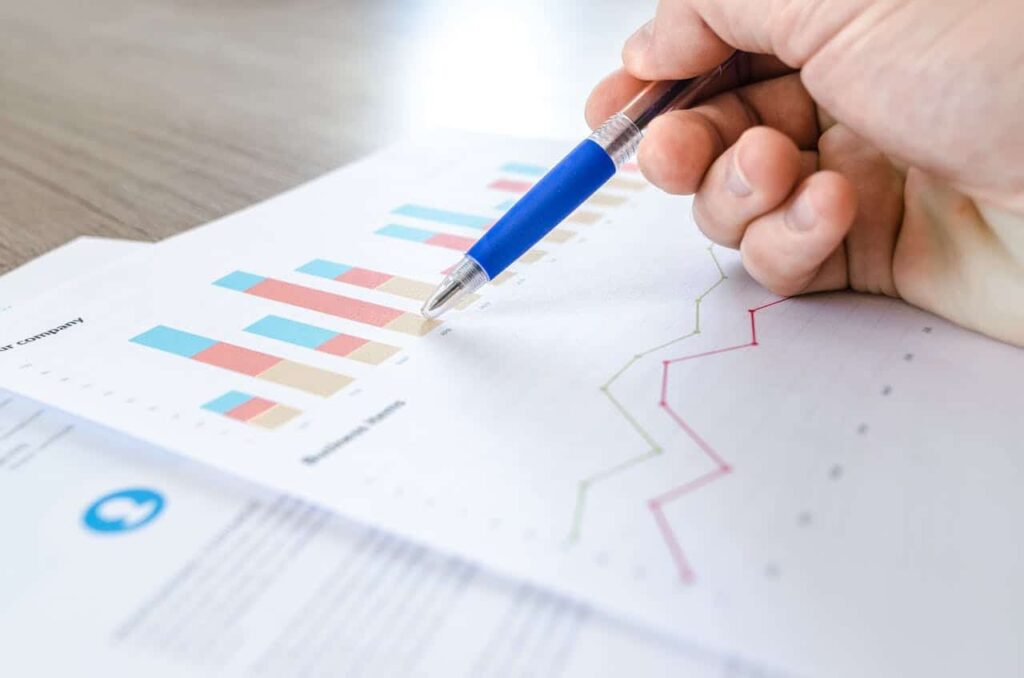 Person reading graphs.