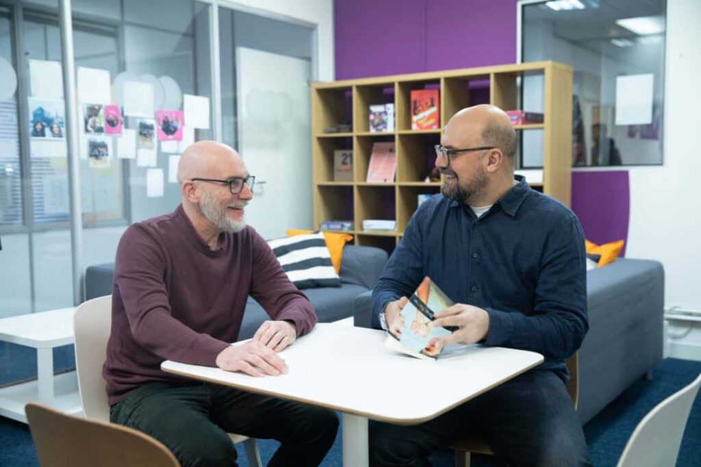 Leeds English Language School co-owner Bob Charlton (left) and Bayswater CEO Stephan Roussounis
