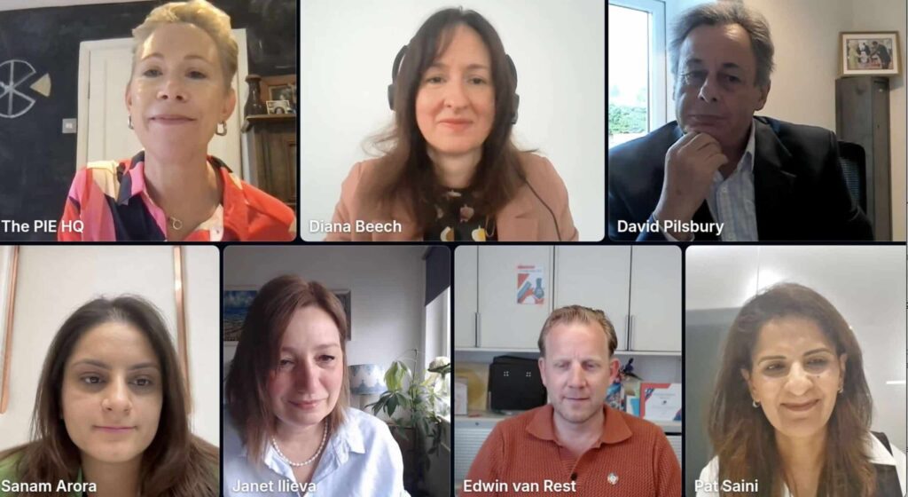 Six people on a virtual webinar
