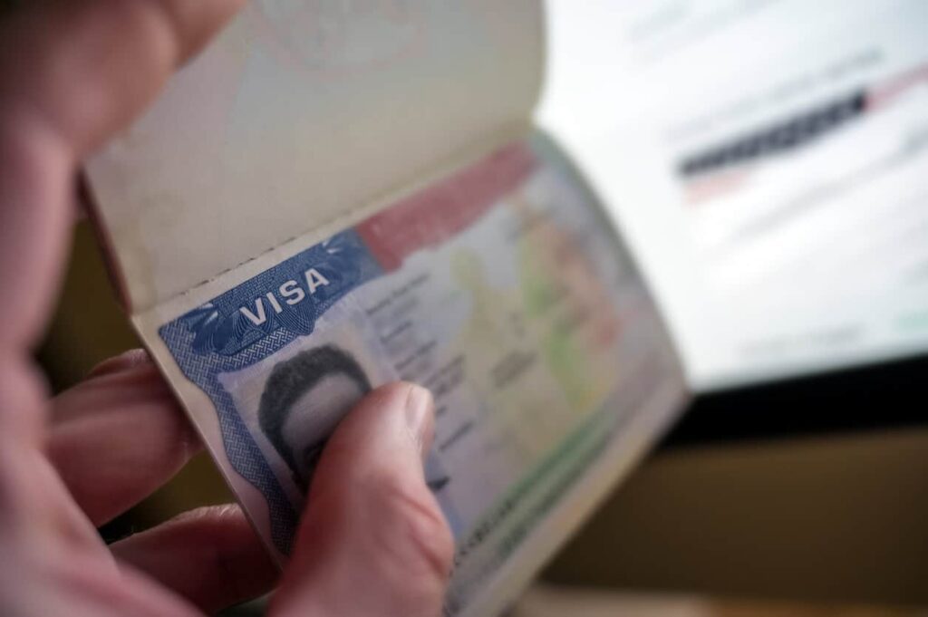 Person holds USA visa