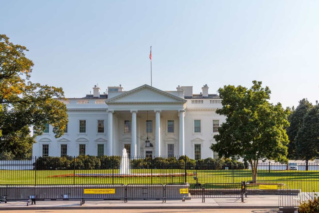 Outside of the White House, Washington DC.