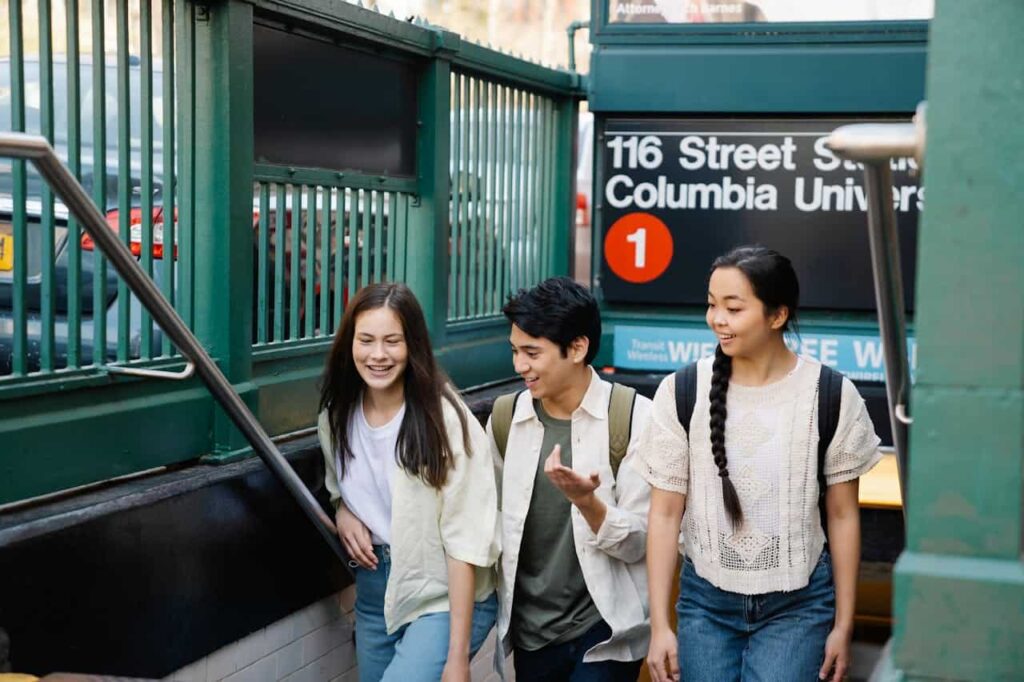 College students at Columbia University, US.
