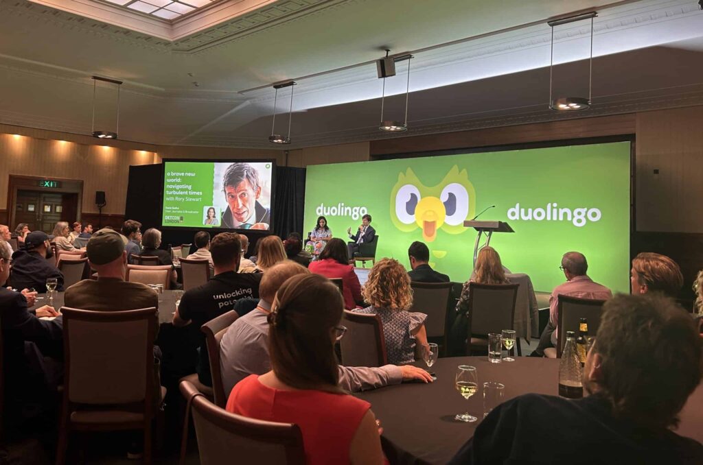 Duolingo stage setup in Senate House