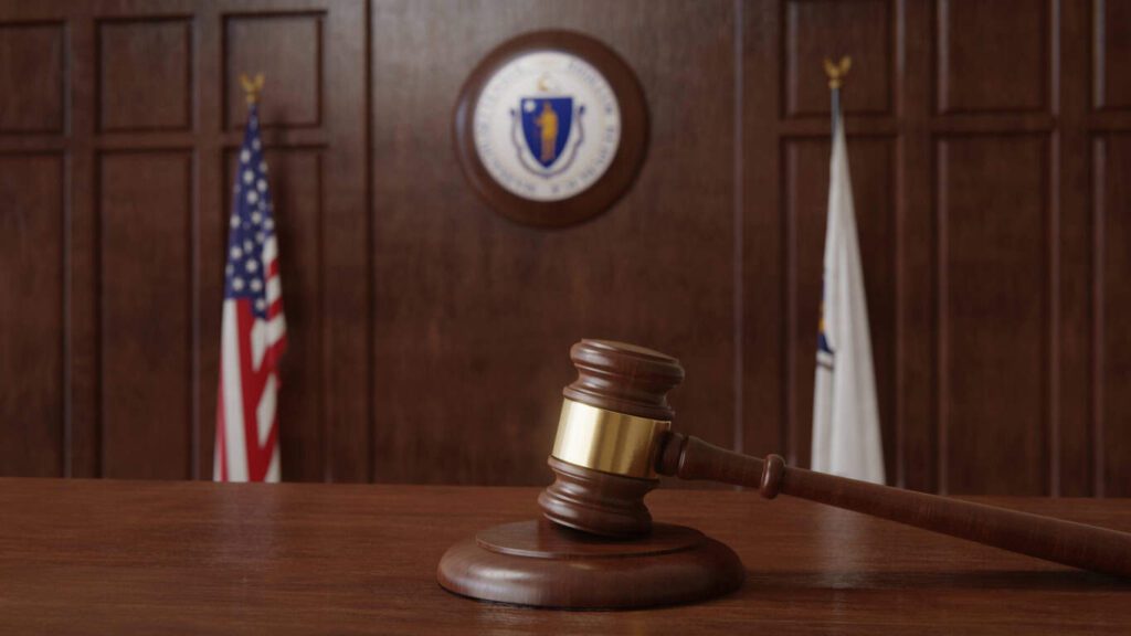 Inside US courtroom.
