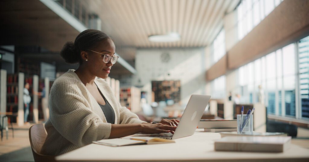Student on laptop