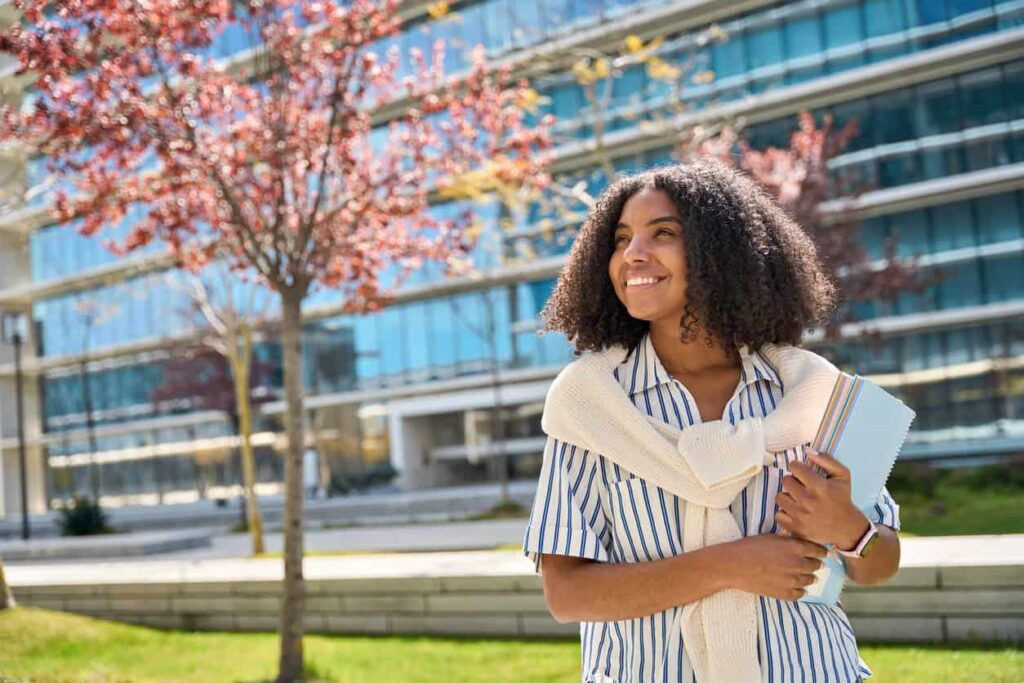 Student on campus